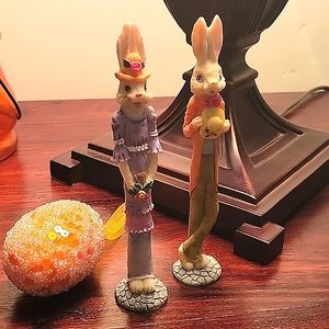 Easter Bunny Figurines - Set of Two